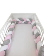 Tour De Lit Tressé Rose/Gris/Blanc 5 MÈTRES