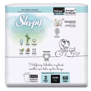 Couches Sleepy Bio Natural Double Jumbo Mini Taille 2 - 68 unités