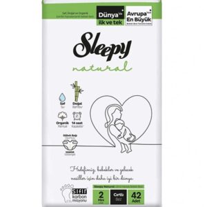 Couches pour bébé Sleepy Natural Midi Taille 2 - (3-6kg) 42 unités