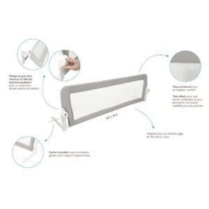 Bébé Safe Barrière de Lit - Gris