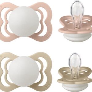 Bibs Supreme Night Blush/ Vanilla 6+ mois Sucette en silicone 2 pièces