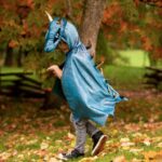 déguisements Cape dragon bleue 5-6 ans
