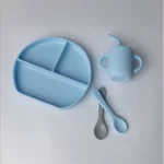 YUMMY Coffret Repas Silicone 6M+ - Bleu Ciel